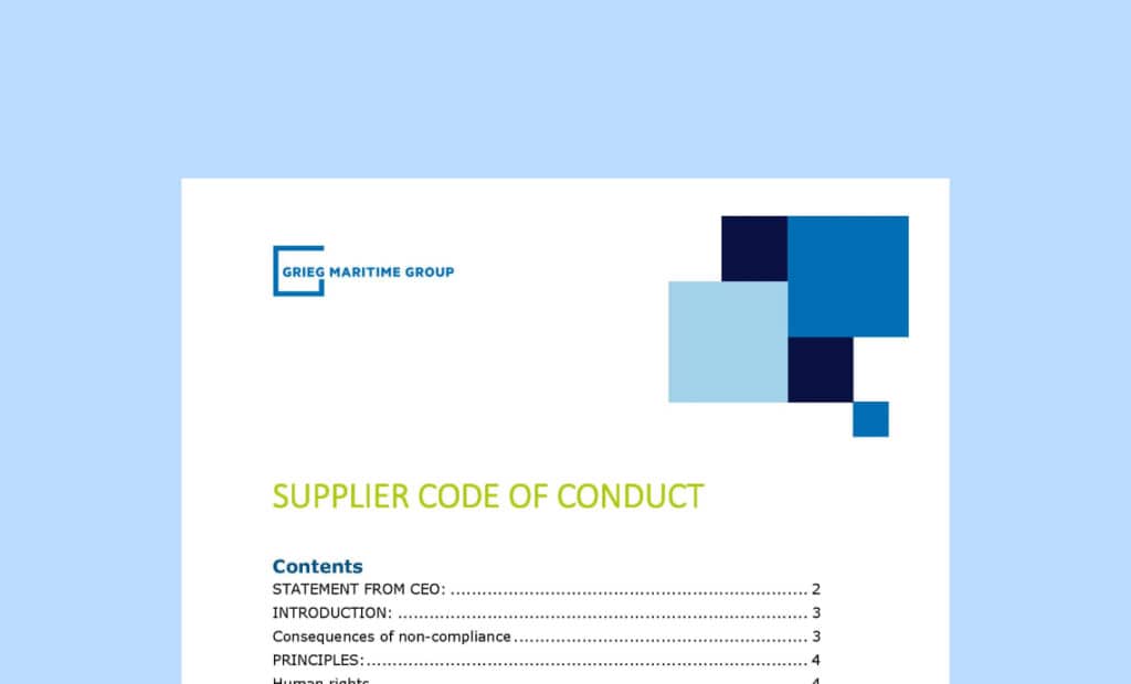 Supplier code of conduct.